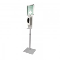 Silver Automatic Hand Sanitizer Dispenser with Poster Stand